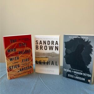 3 for $15 - Two Stieg Larsson novels & One Sandra Brown novel.